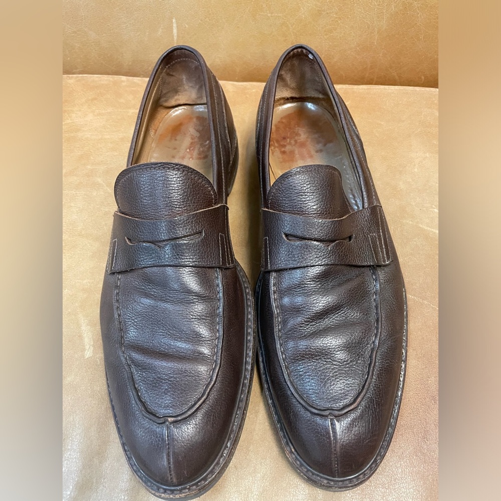 GRAVATI for Bergdorf Goodman Made in Italy Split Toe Penny‎ Loafer 11 1/2 M $795